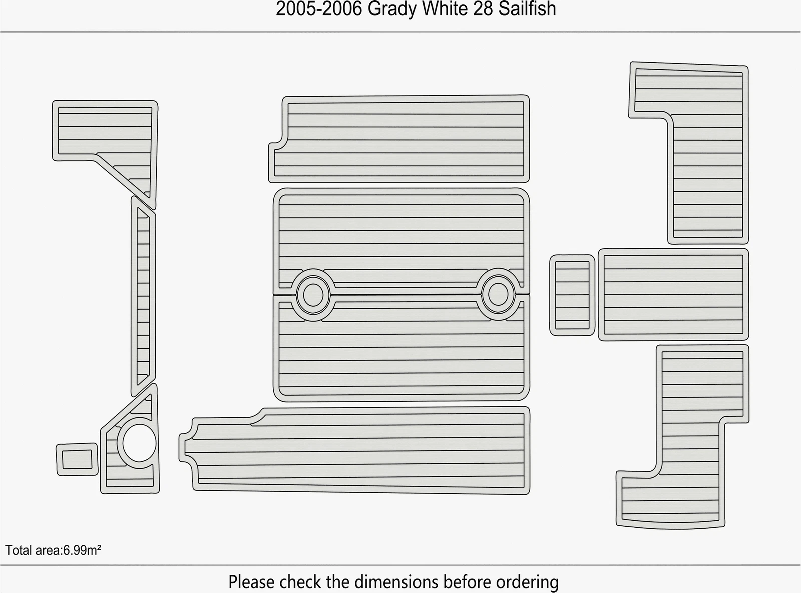 EVA Pads Flooring Mat for Grady White 28 Sailfish (2005)