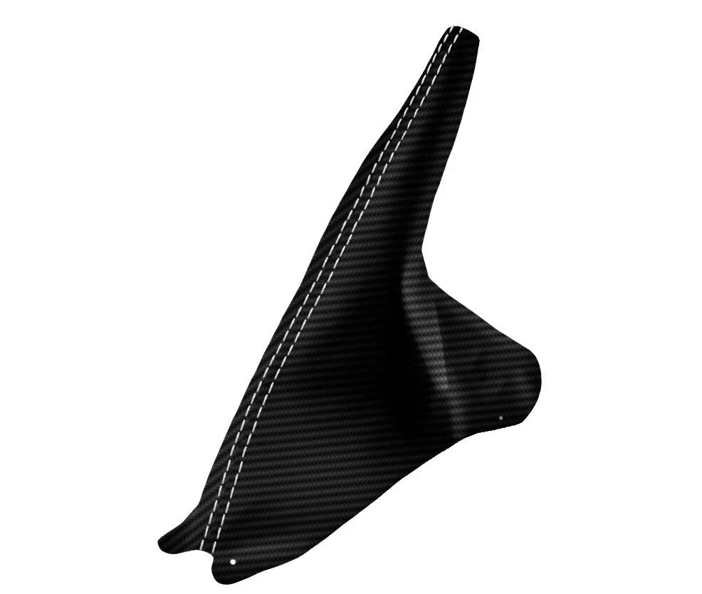 E Brake Boot for Ford Mustang (1994–2004) Carbon Fiber White Stitch
