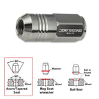 Set of 20 M12X1.25 Gunmetal Closed End Cone Wheel Lug Nuts + Extension 20mm