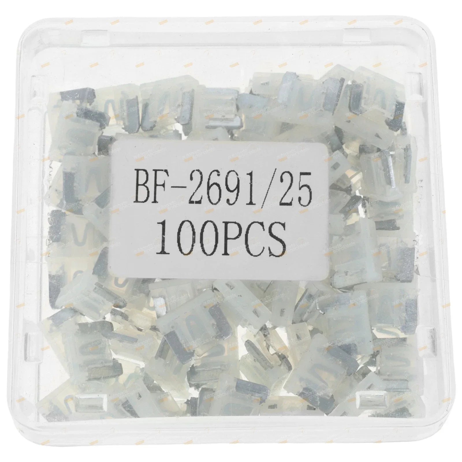 100 x Low Profile Mini Blade Fuses 25 Amp Clear