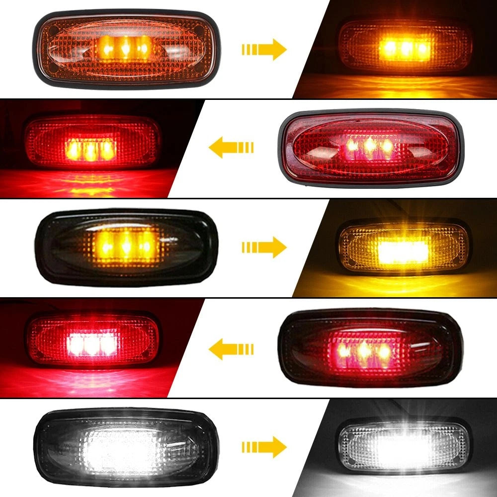 12X Side LED Dual Red Amber Fender Bed Marker Lights for Dodge Ram 3500 (2003–2009)