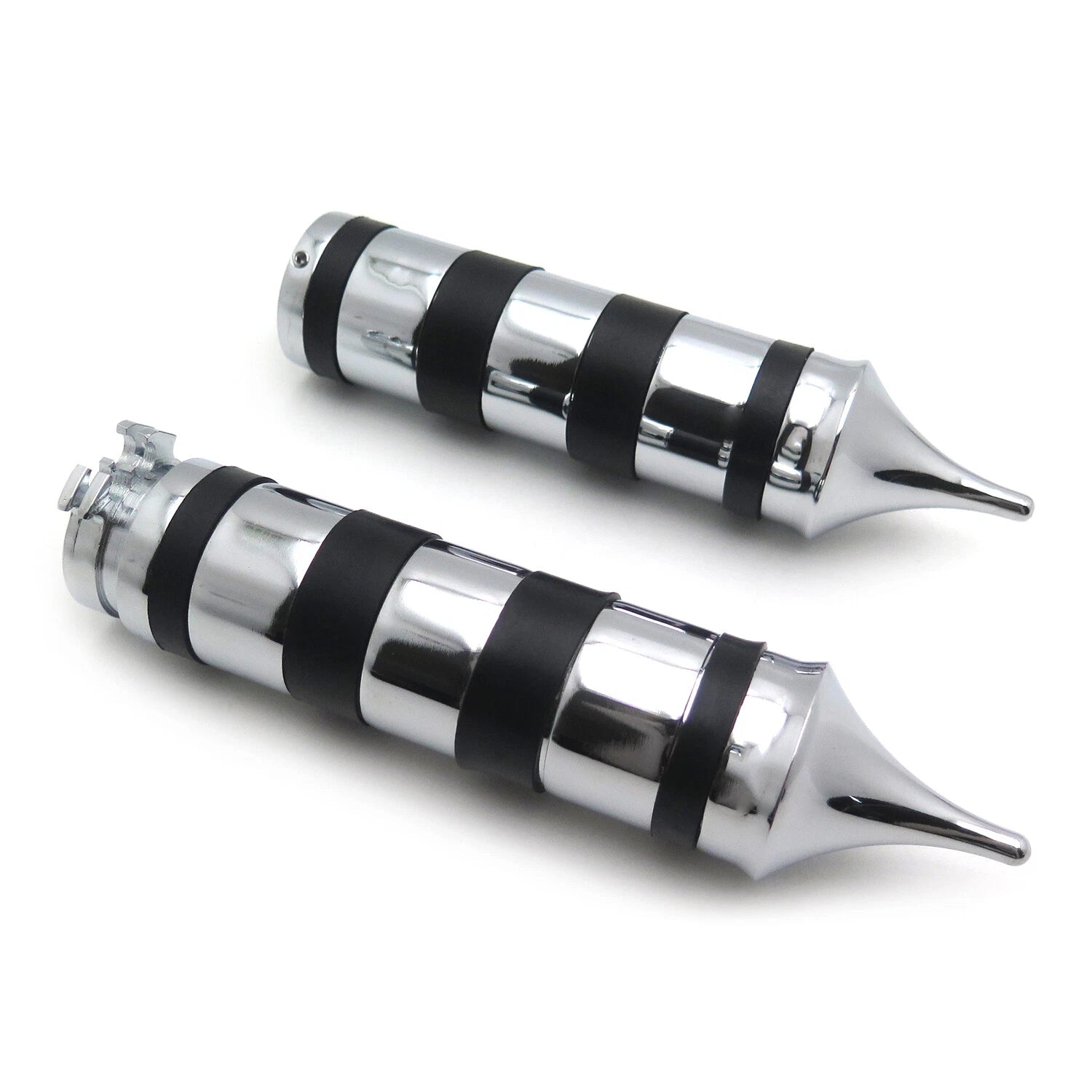 Chrome Needle Tubing Handlebar Grips for Harley XL Sportster (883–1200)