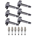 6X Ignition Coils + 6X Spark Plugs for Acura RL 2005–2010 3.5L 3.7L V6 UF242