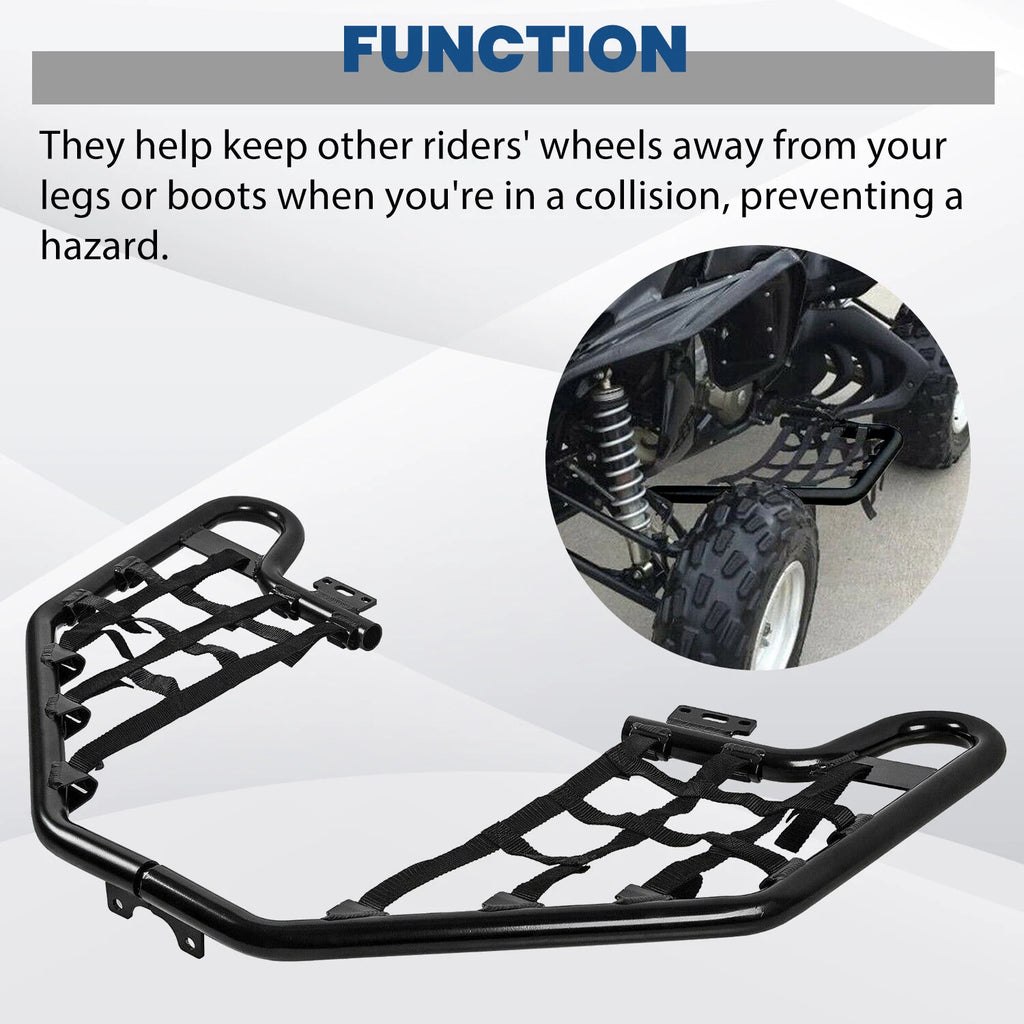 Set of 2 Black Nerf Bars w/Nets for Honda TRX 700XX (2008–2009)