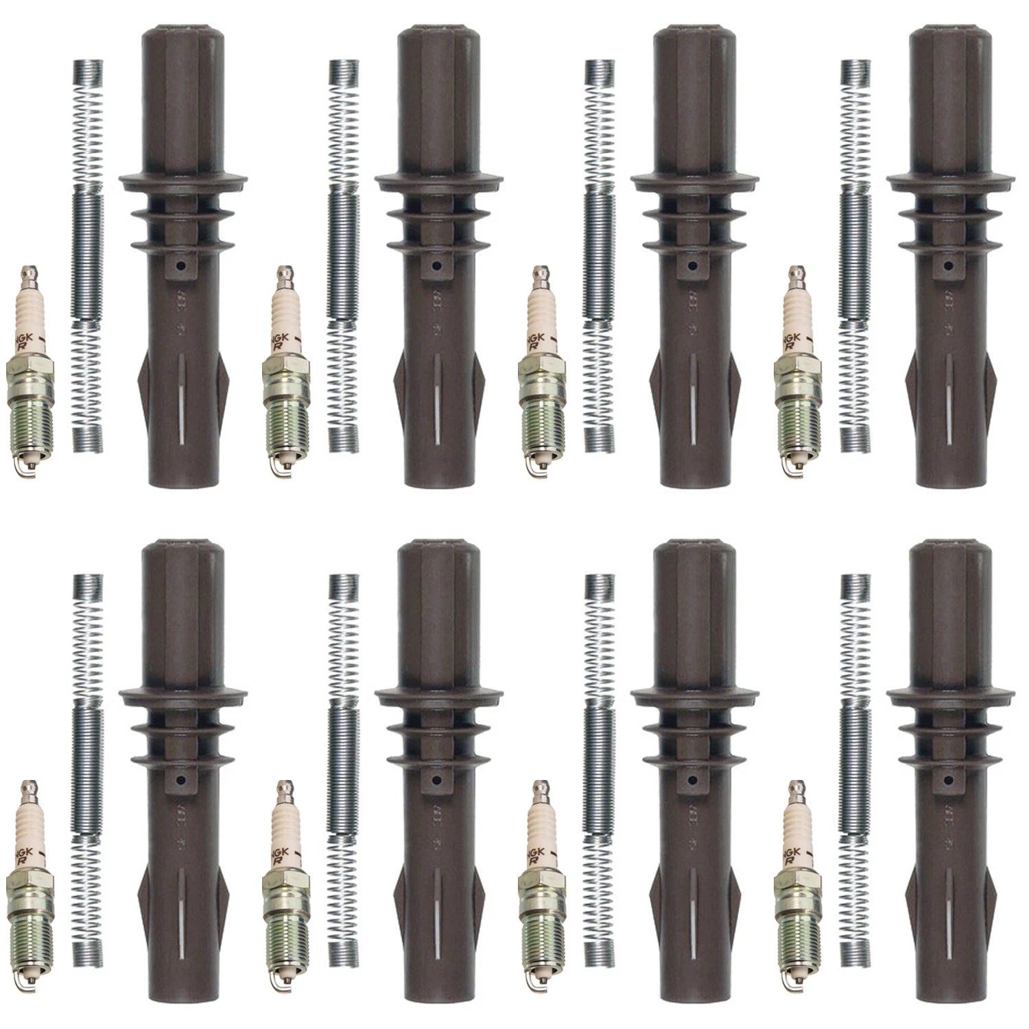 NGK 8 V-Power Spark Plugs & Denso Coil Boots Kit for Ford F-150 (1997–2003)