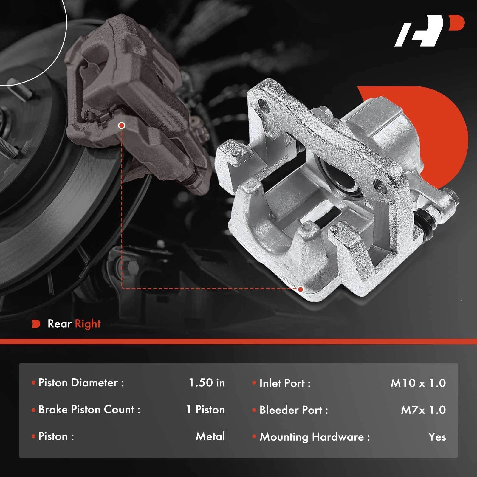 Rear RH Disc Brake Caliper with Bracket for Toyota RAV4 (2012-2018)