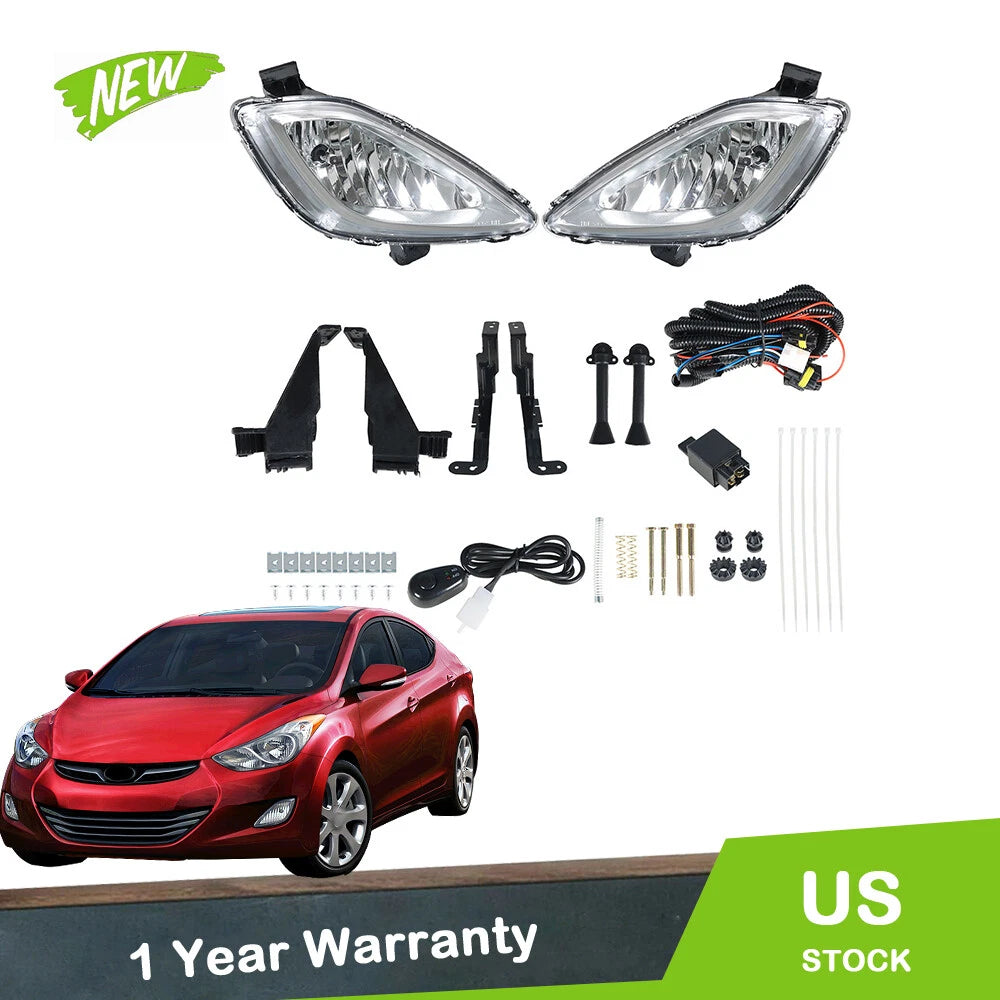 Pair Front Bumper Fog Lights for Hyundai Elantra (2011–2013)