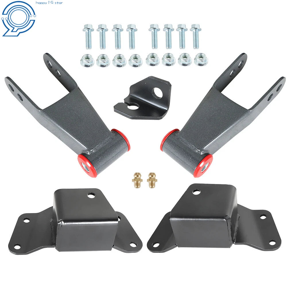 Rear Drop Kit Shackles & Hangers for Chevy GMC 1500 C15 K15 (1988–1998)