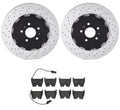 Brembo Front Brake Kit with Low-Met Pads & Drilled Disc Rotors for Audi RS4 (2007–2008)