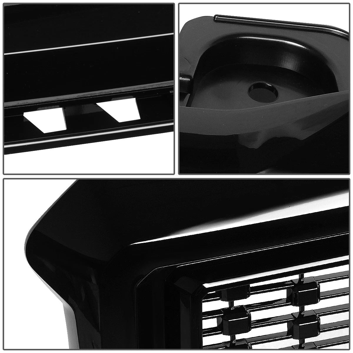 Front Bumper Grille for GMC Sierra 1500 Denali (2016–2018) Bright Black