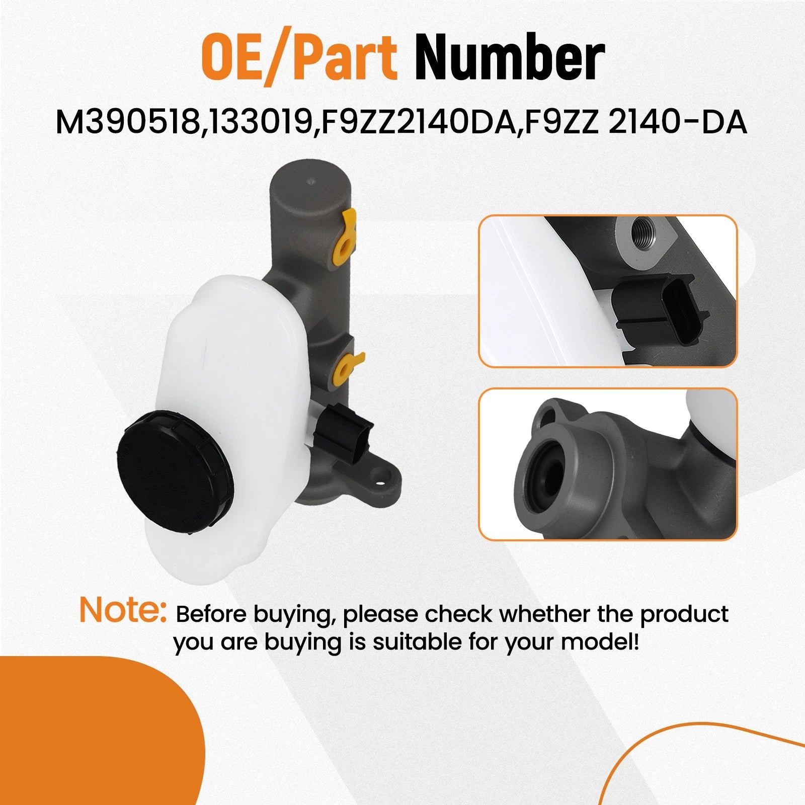 Brake Master Cylinder w/Reservoir for Ford Mustang 3.8L V6 (1999–2004) F9ZZ2140DA