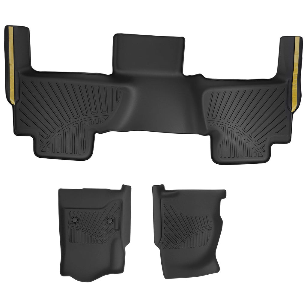 3PC Black TPE Floor Mats for Chevrolet Tahoe GMC Yukon (2015–2020)