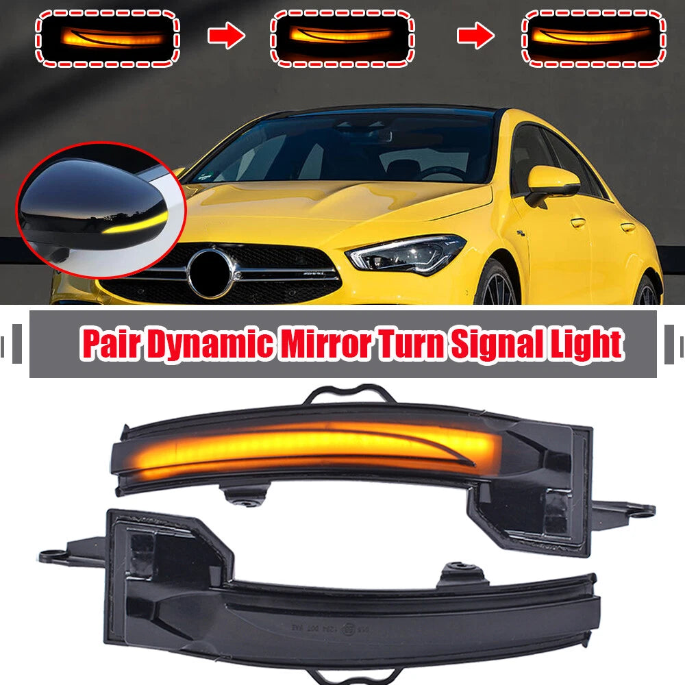 2X Sequential Side Mirror Turn Signal Lights for Mercedes-Benz W177 C118 (2019–2026)