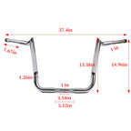 14" Meathook Ape Hanger Handlebars for Harley Touring Street Electra Glide