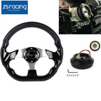13" Black Steering Wheel with Hub Adapter Kit 174H for Ford Mustang (1984–2004)