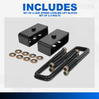 2" Rear Leaf Spring Leveling Block Lift Kit for Silverado Sierra (2000–2010)
