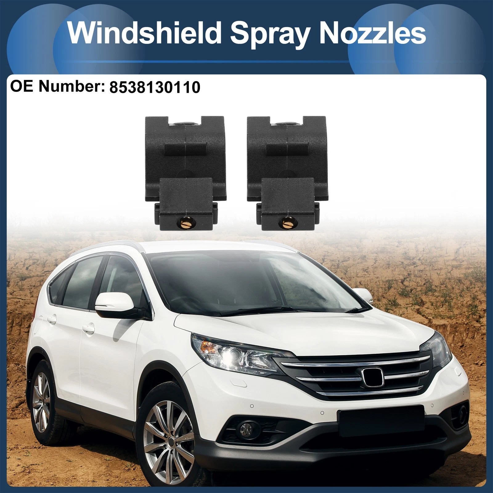 Set of 1 Windshield Washer Nozzle with Fluid Hose for Toyota  No. 8538130110