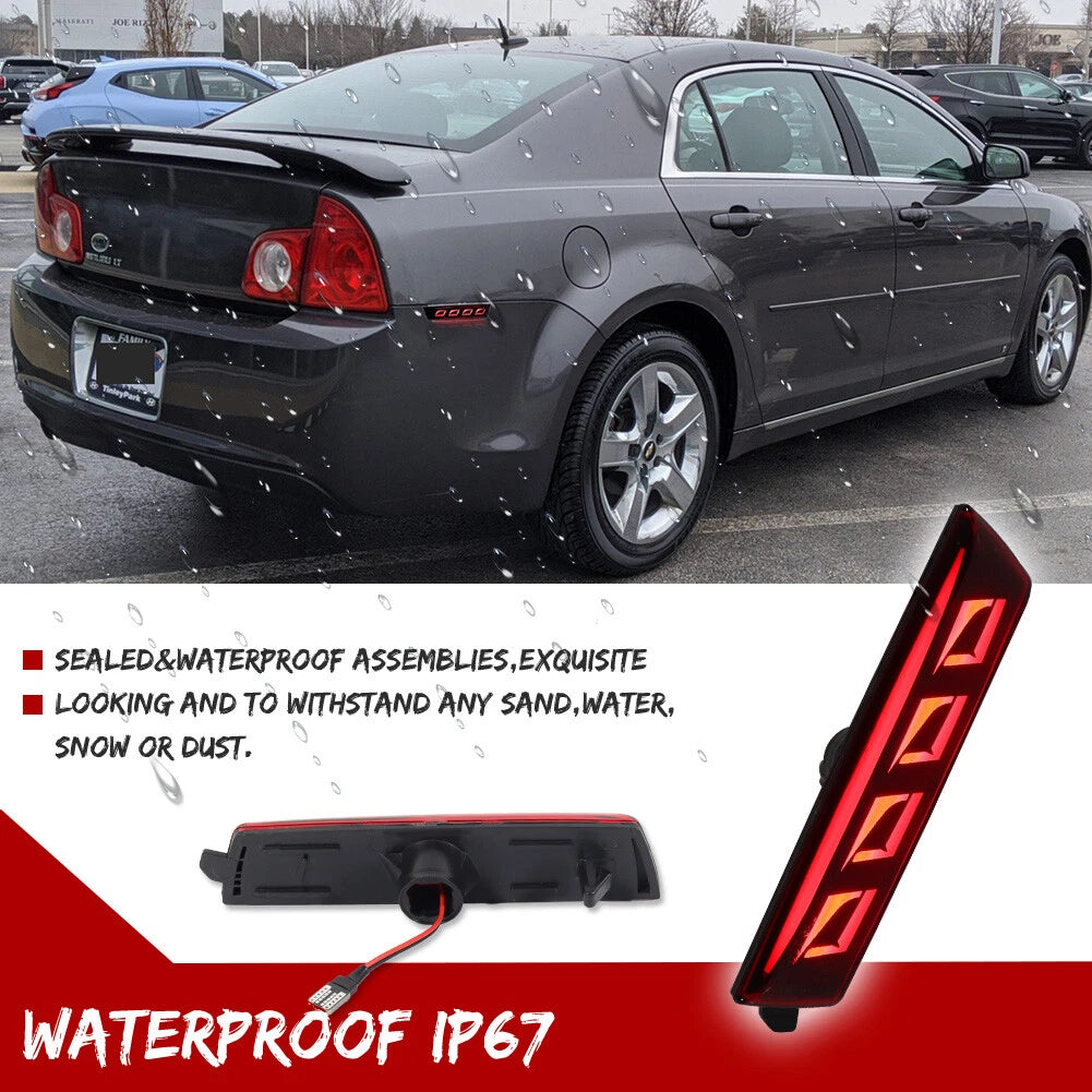 2PC Red LED Rear Side Marker Light Lamps for Chevy Malibu (2008–2012)
