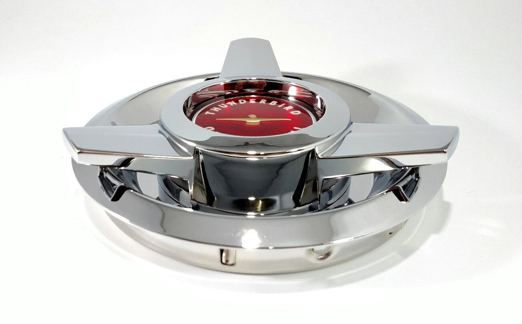 Wire Wheel Spinner Center Hub Caps Red Replacement for 1962–1963 Ford Thunderbird