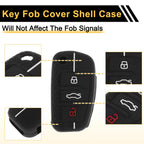 Car Key Case for Audi A1 (2010–2018) - Black White Line, 3 Buttons