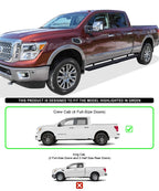 Set of 2 Running Boards for Nissan Titan Crew Cab (2004–2024)
