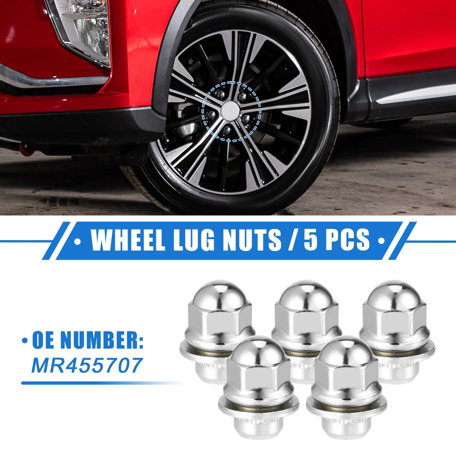 5pcs M12x1.5 Wheel Lug Nuts for Mitsubishi Endeavor Outlander RVR (2004–2013)