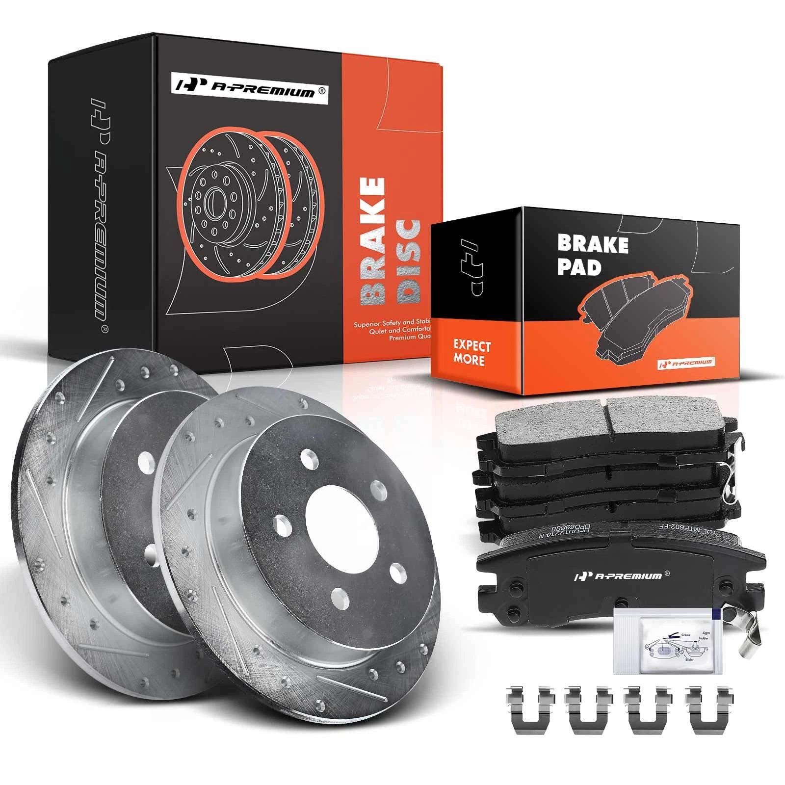 Rear Drilled Brake Rotors & Ceramic Pads for Chevy Impala Buick (2000–2016)