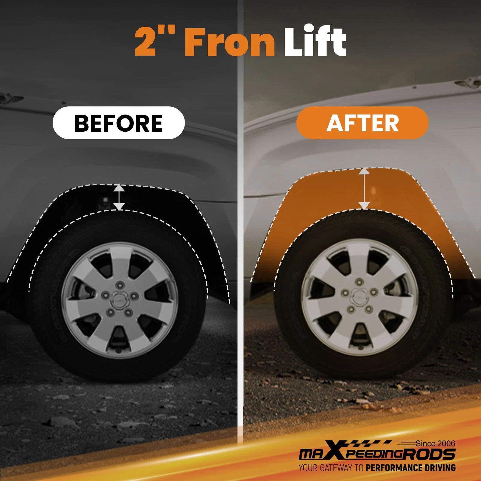2X Front 2 Inch Lift Kits Strut Spacers for Ford F150 (2004–2023)