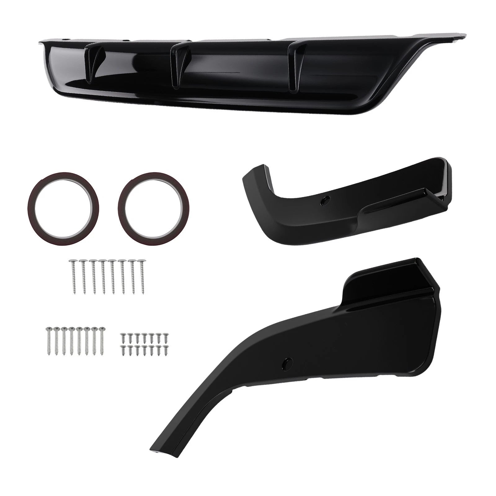 3PCS Rear Bumper Lip Diffuser for BMW G05 X5 M Sport (2019–2025) Gloss Black ABS