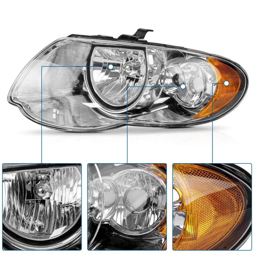 Pair Headlight Set for Chrysler Town & Country (2005–2007) 10820277
