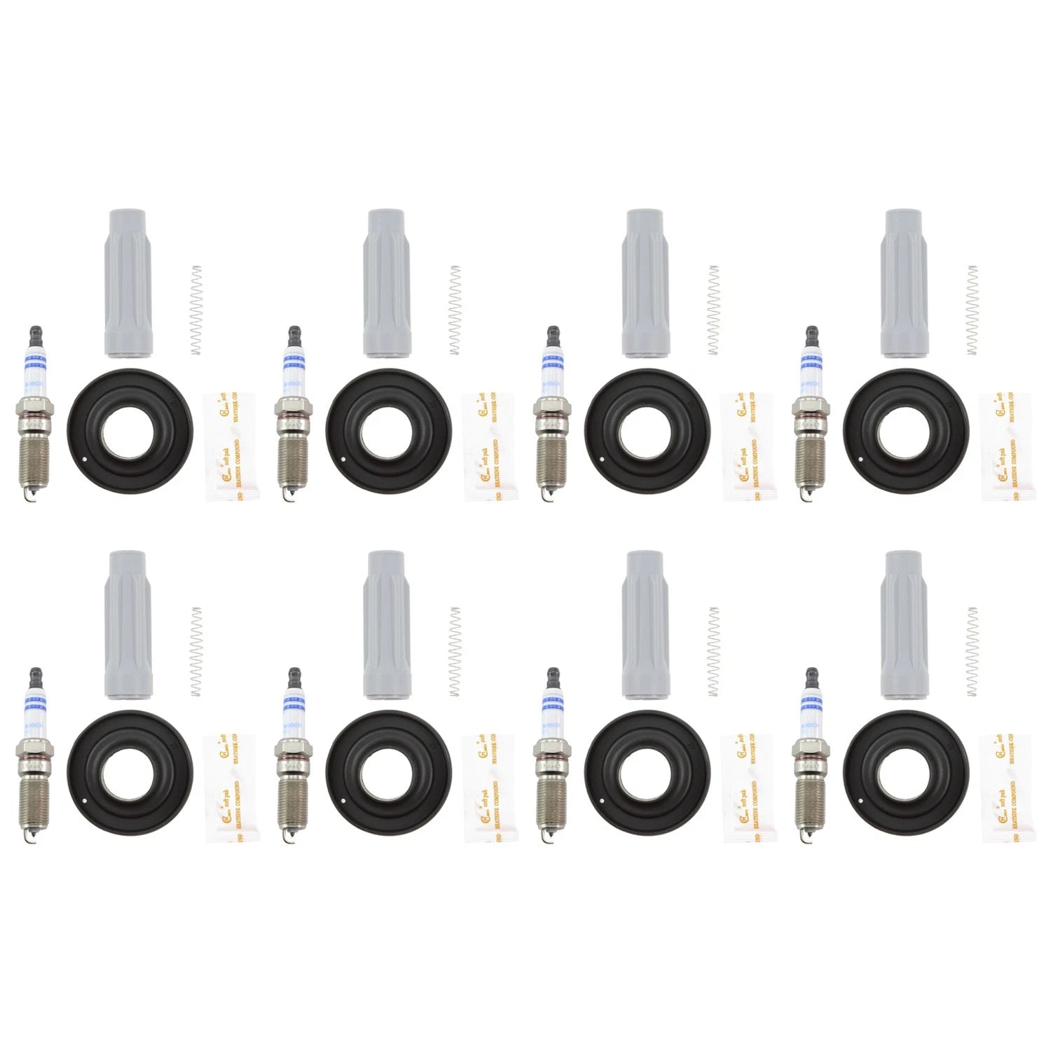 Set of 8 Platinum Spark Plugs & NGK Coil Boots for Ford Mustang