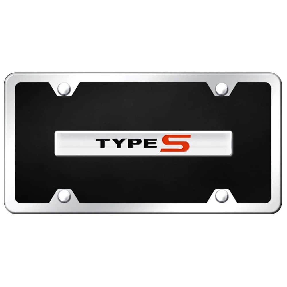 Chrome on Black Acrylic License Plate Kit - Officially Licensed for Type S