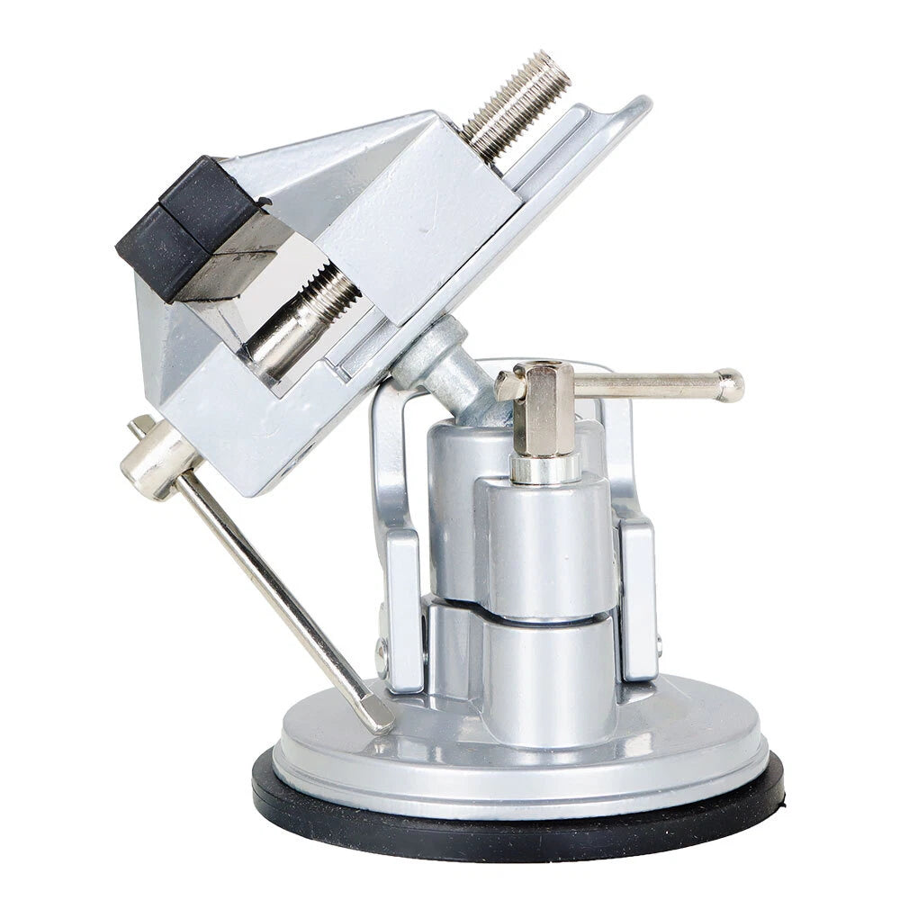 360-Degree Rotating Vacuum Base Vise 3.15 Inch Steel & Die Cast