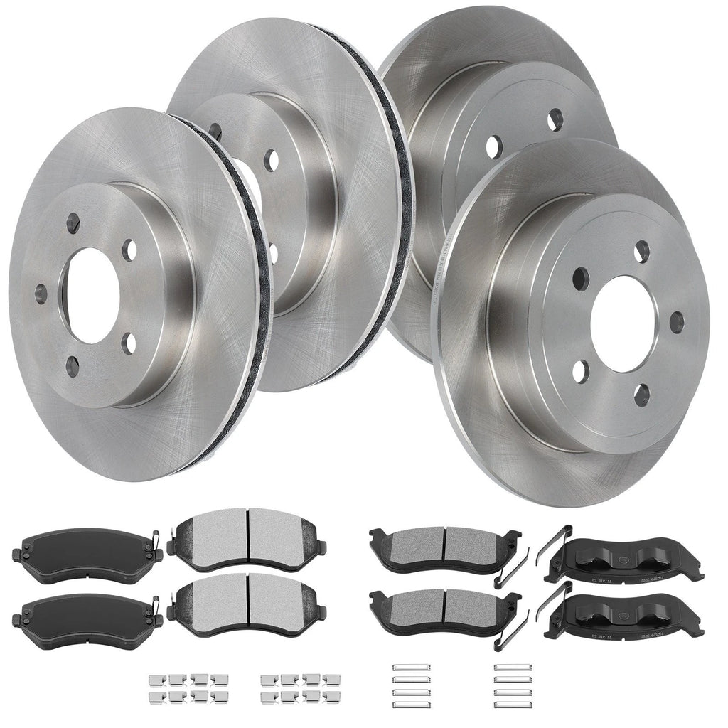 Set of 4 Brake Rotors & Ceramic Pads for Jeep Liberty (2002–2007)