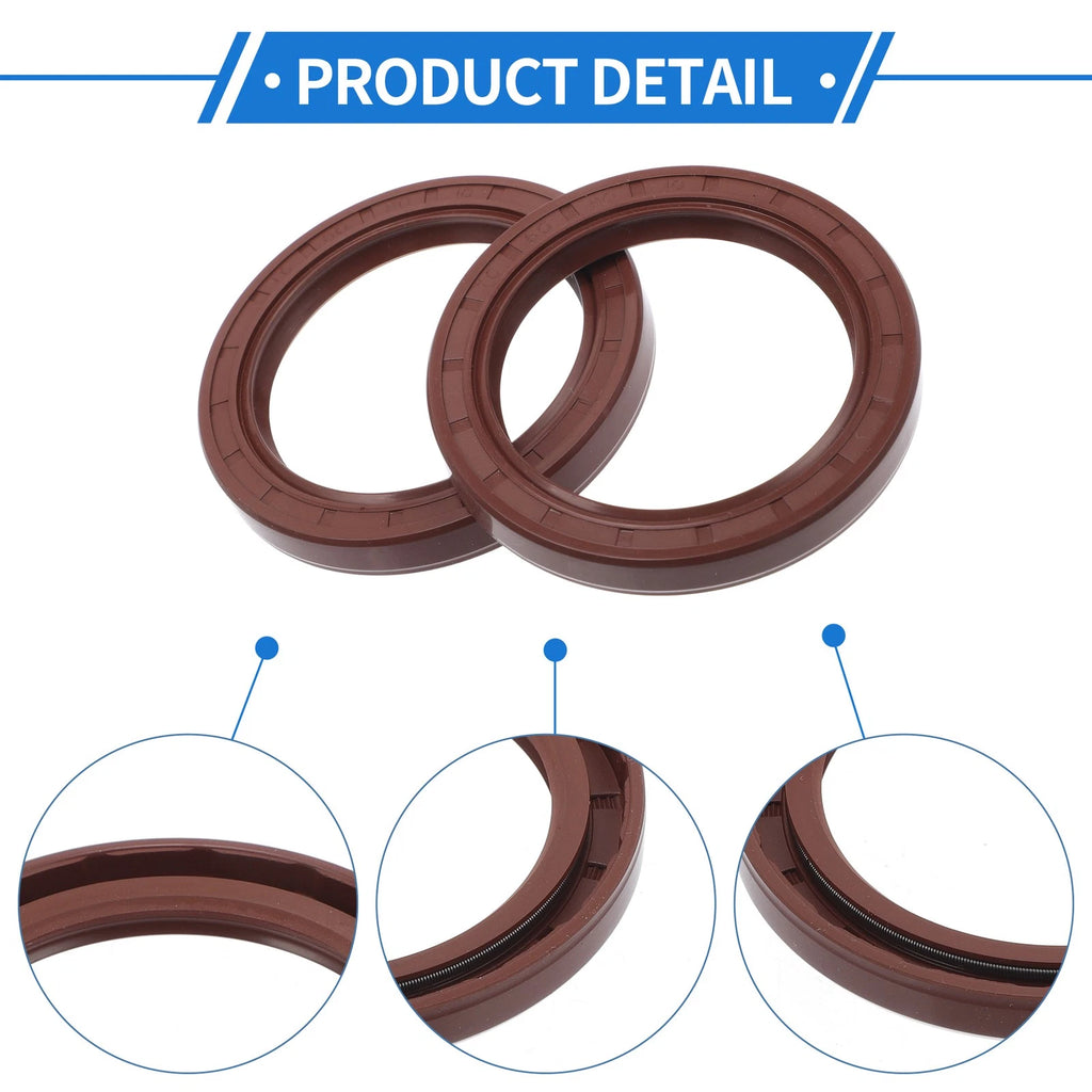 2X Oil Seal Rotary Shaft Seal FKM Rubber 60x80x10mm for [Make Model] 