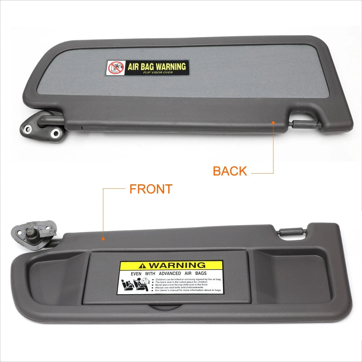 Driver Side Sun Visor for Honda Civic (2006–2011) OE Style Grey