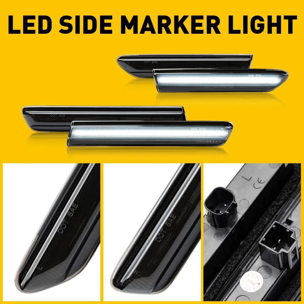 White LED Front Rear Side Marker Lights for Acura TL (2004–2008)