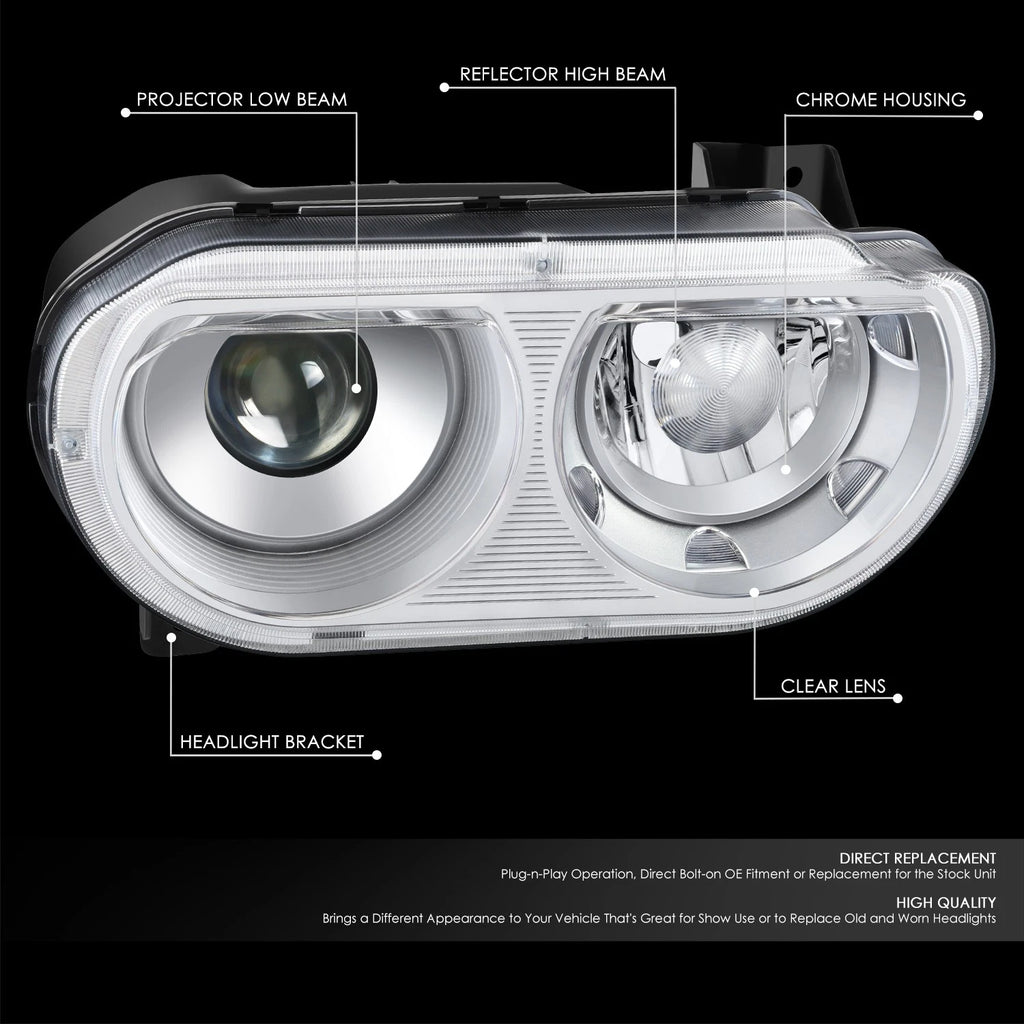 Right OE Style Projector HID Xenon Headlight Lamp for Dodge Challenger (2008–2014)