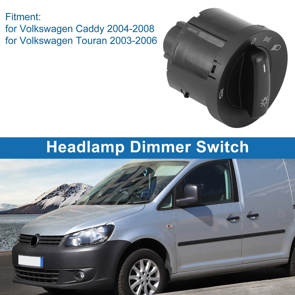 Headlight Switch for Volkswagen Caddy (2004–2008) No.1T0941431B Black