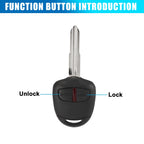 2 Button 433MHz Remote Key Fob for Mitsubishi L200 (Year Range Not Specified)