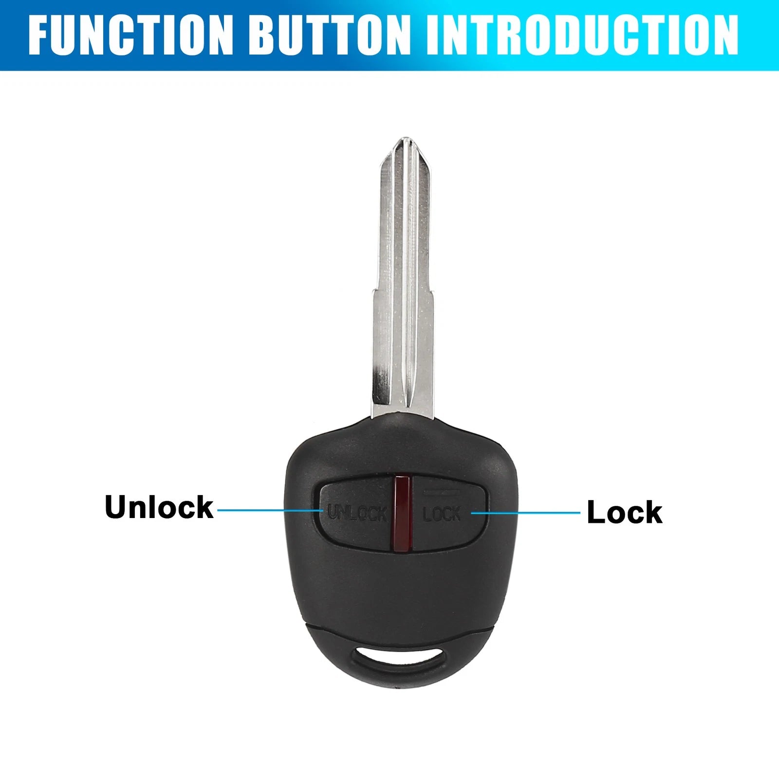 2 Button 433MHz Remote Key Fob for Mitsubishi L200 (Year Range Not Specified)