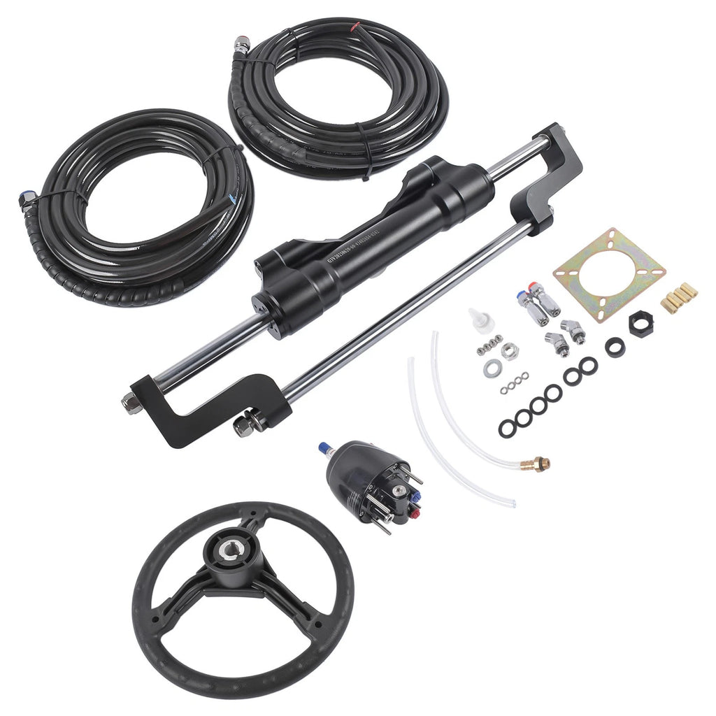 Hydraulic Outboard Boat Steering Kit for Various Models (20ft Hoses)