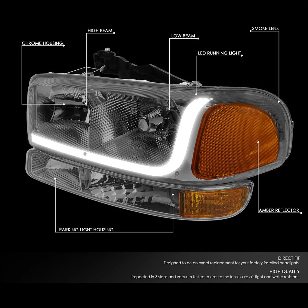 LED DRL Headlight Bumper Signal Lamp for Sierra 1500 2500 (1999–2007)