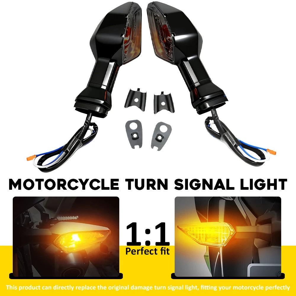Amber Turn Signal Lights for Kawasaki Z125 Z250 Z650 Z800 (2016–2020)