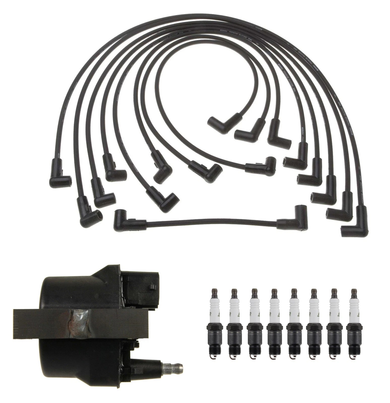 Ignition Wires Coil & 8 Spark Plugs Kit for AM General Chevrolet GMC (V8)