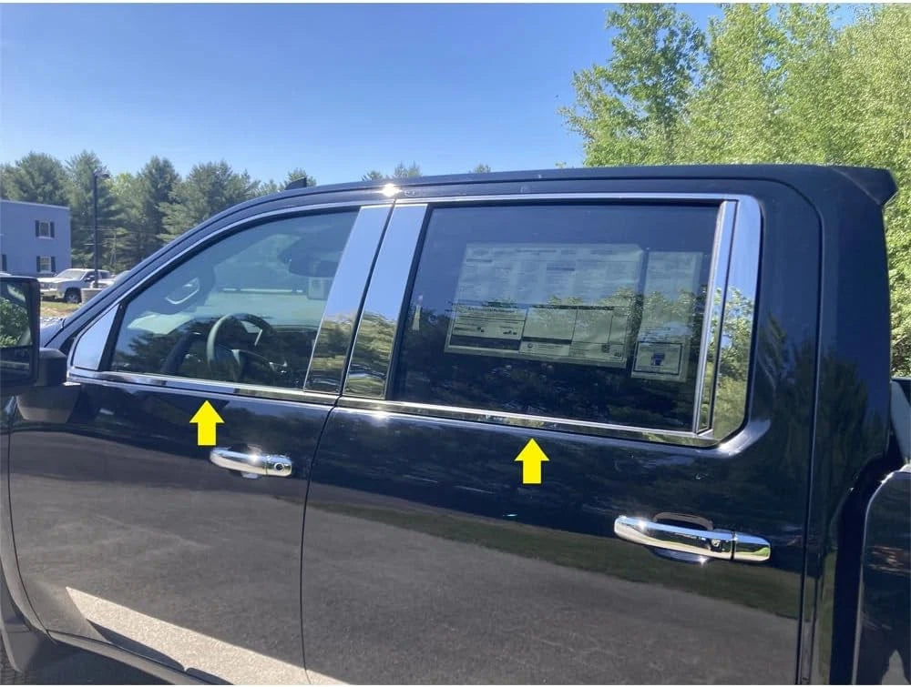 4pc. Luxury FX Window Sill Accent for 20-24 Chevrolet Silverado 3500 HD Crew Cab