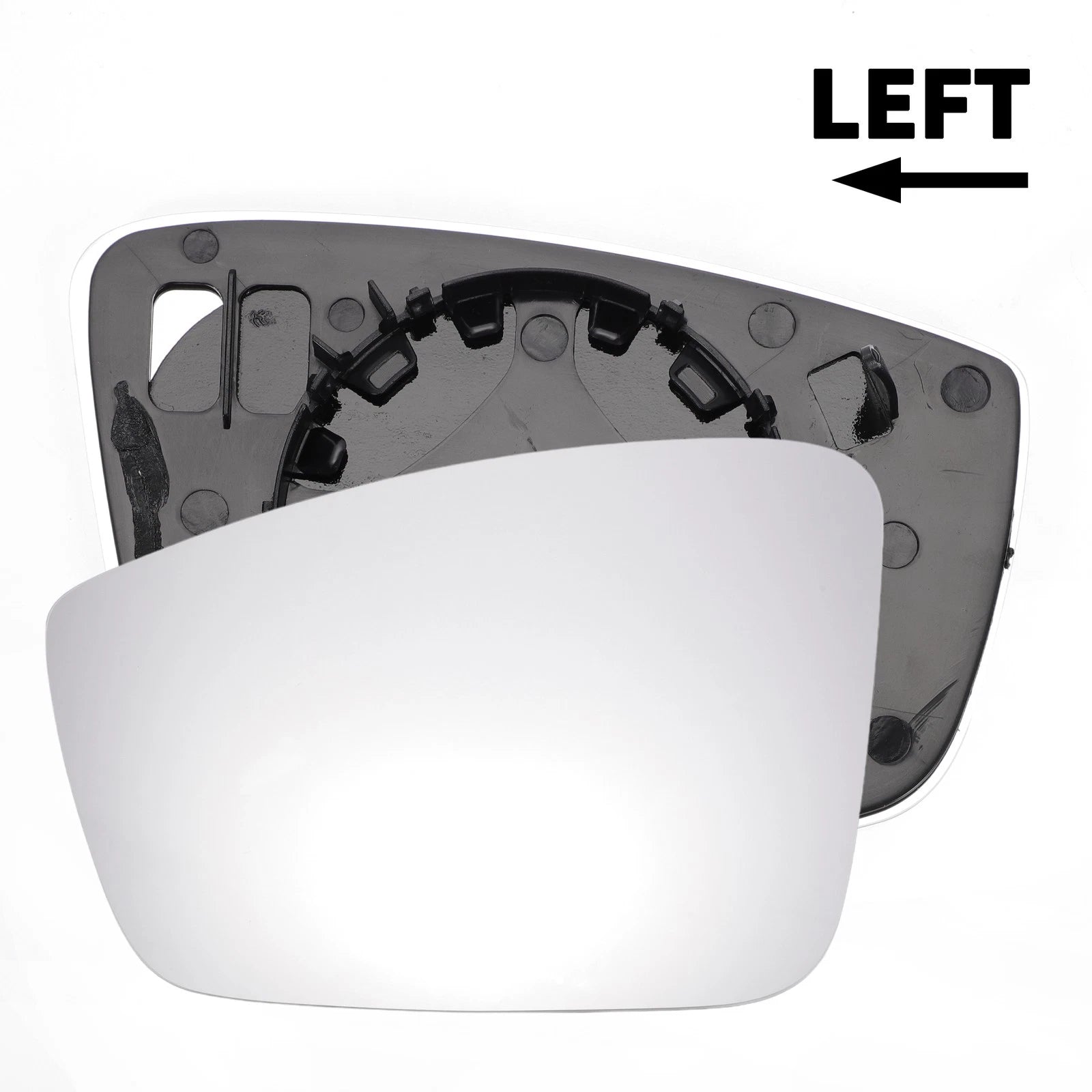 Left White Mirror Glass for Seat MII, Skoda, Volkswagen (Non-heated)