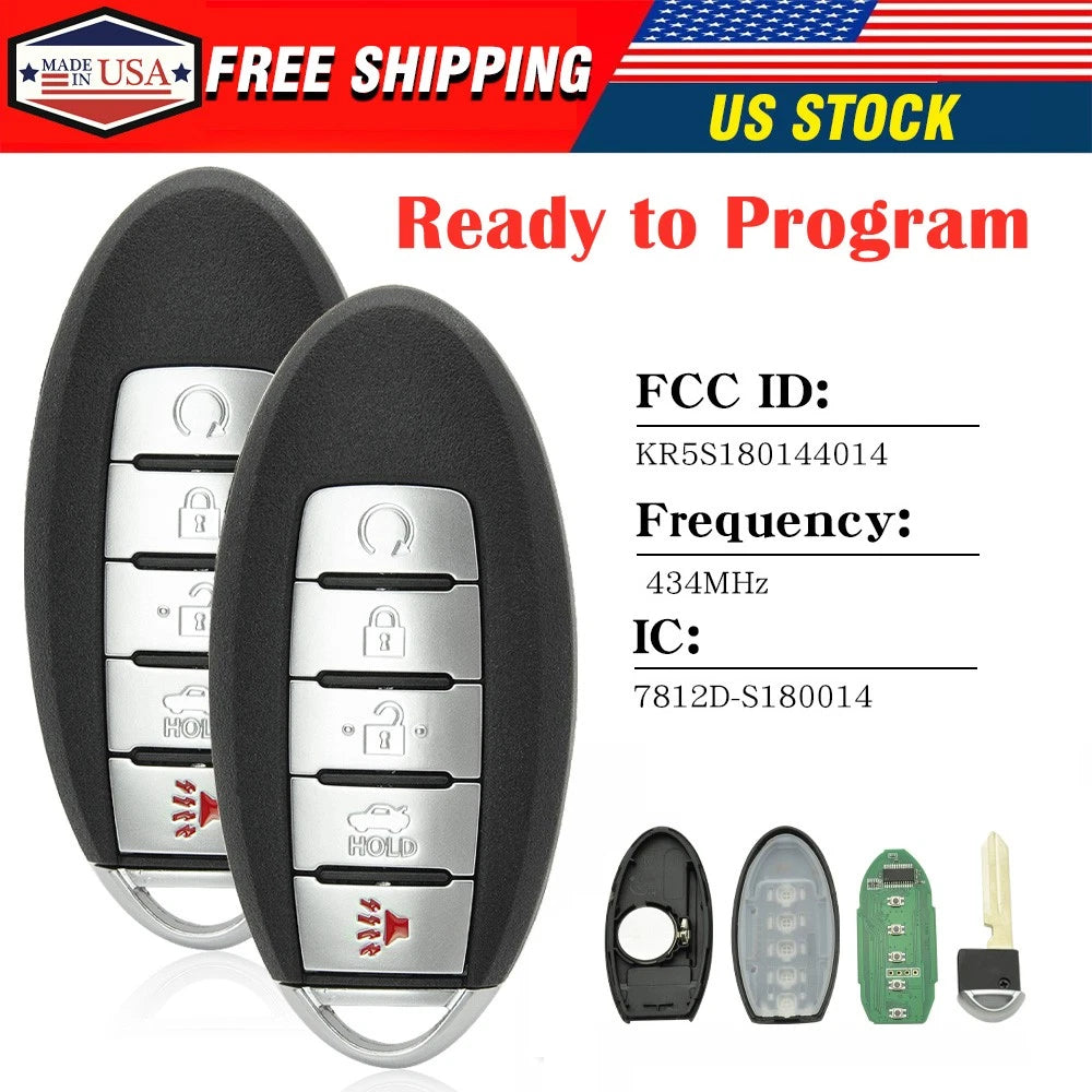 2 Replacement Keyless Smart Remote Key Fob for Nissan Altima (2013–2015)