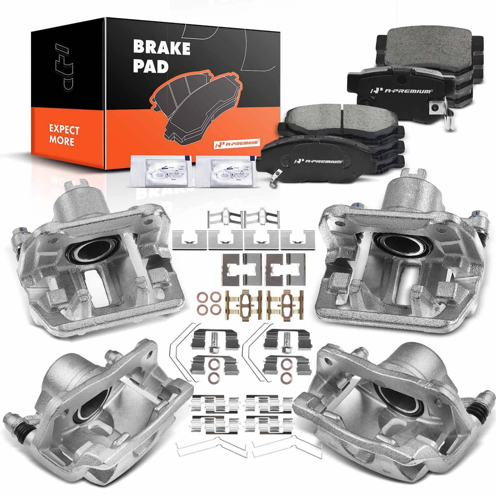 Set of Front & Rear Brake Pads and Calipers for Honda Element (2003–2011)