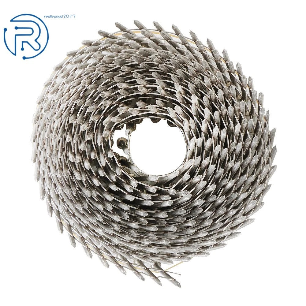 2X 2-1/2" Ring Shank Stainless Siding Nails 15 Degree Wire Coil